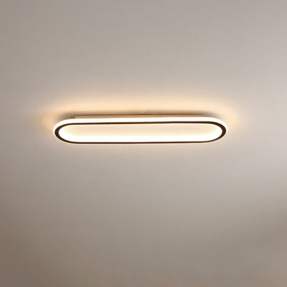 Modern Minimalist Linear Iron Aluminum Silicone LED Flush Mount Ceiling Light For Bedroom