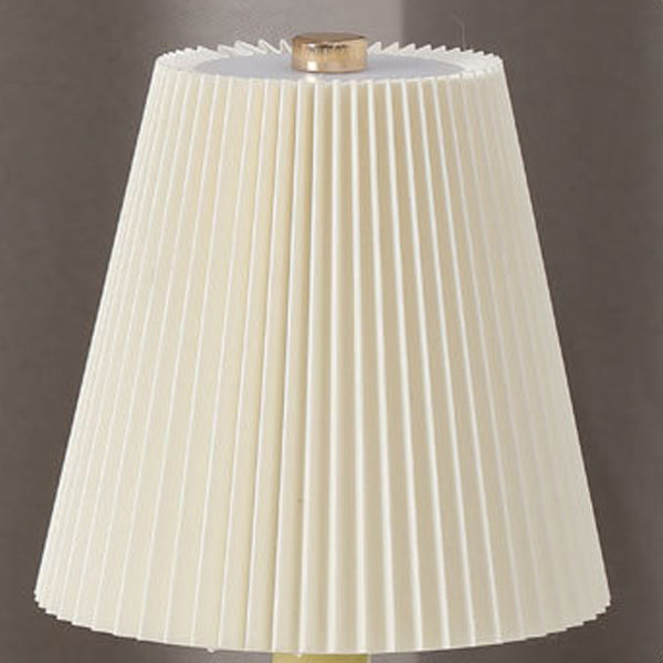 Contemporary Nordic USB Fabric Ceramic Conic Pleated LED Table Lamp For Bedroom