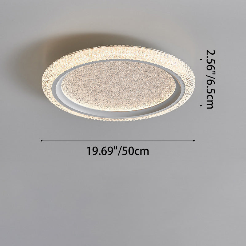 Modern Luxury Round Hardware Aluminum Acrylic LED Flush Mount Ceiling Light For Living Room