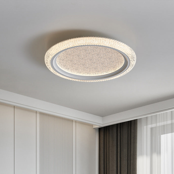 Modern Luxury Round Hardware Aluminum Acrylic LED Flush Mount Ceiling Light For Living Room