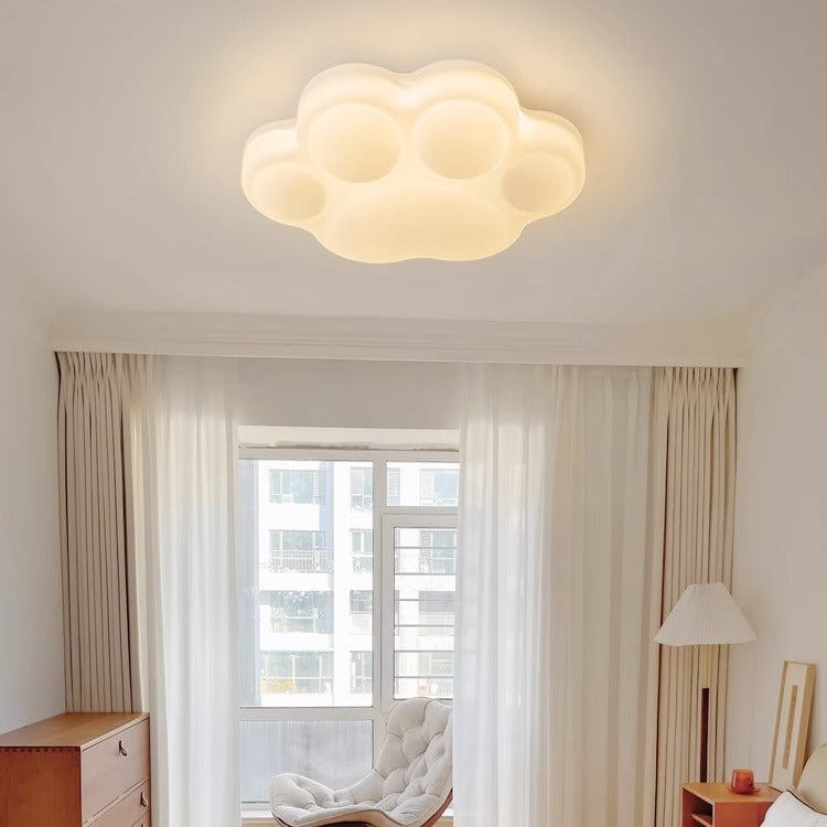 Contemporary Creative Animal Cat's Claw Hardware PE LED Flush Mount Ceiling Light For Bedroom