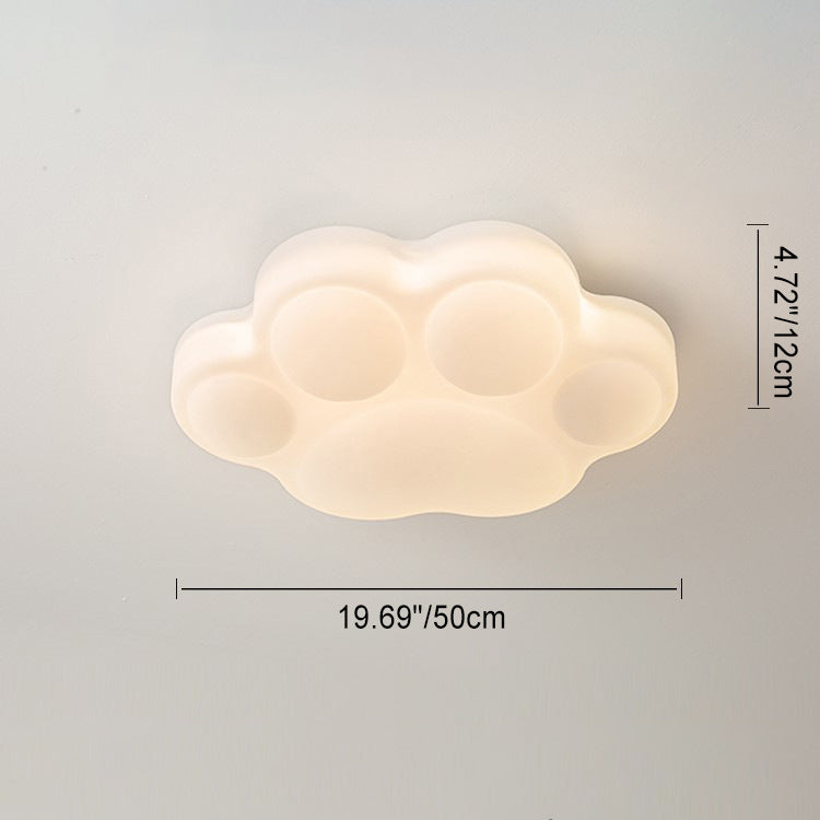 Contemporary Creative Animal Cat's Claw Hardware PE LED Flush Mount Ceiling Light For Bedroom