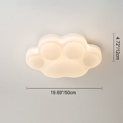 Contemporary Creative Animal Cat's Claw Hardware PE LED Flush Mount Ceiling Light For Bedroom