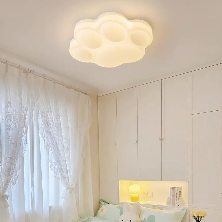 Contemporary Creative Animal Cat's Claw Hardware PE LED Flush Mount Ceiling Light For Bedroom