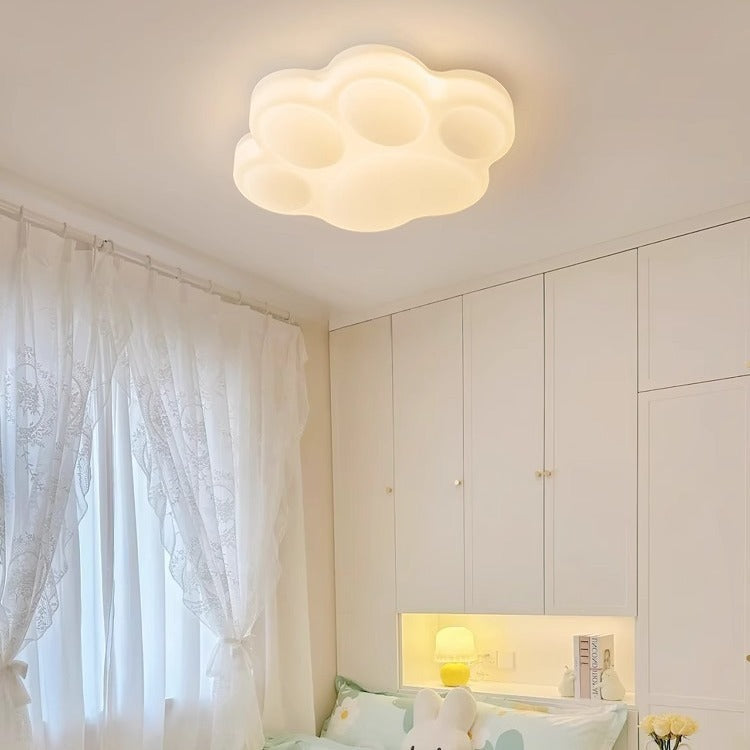 Contemporary Creative Animal Cat's Claw Hardware PE LED Flush Mount Ceiling Light For Bedroom
