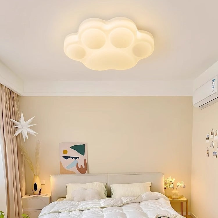 Contemporary Creative Animal Cat's Claw Hardware PE LED Flush Mount Ceiling Light For Bedroom