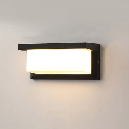 Modern Minimalist Rectangular Waterproof Aluminum LED Wall Sconce Lamp For Outdoor Patio
