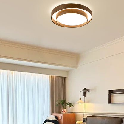 Modern Minimalist Double Layer Round Iron Acrylic LED Flush Mount Ceiling Light For Living Room
