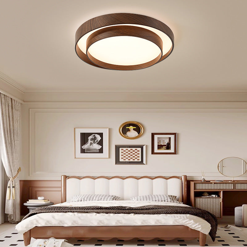 Modern Minimalist Double Layer Round Iron Acrylic LED Flush Mount Ceiling Light For Living Room