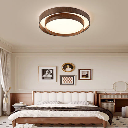 Modern Minimalist Double Layer Round Iron Acrylic LED Flush Mount Ceiling Light For Living Room