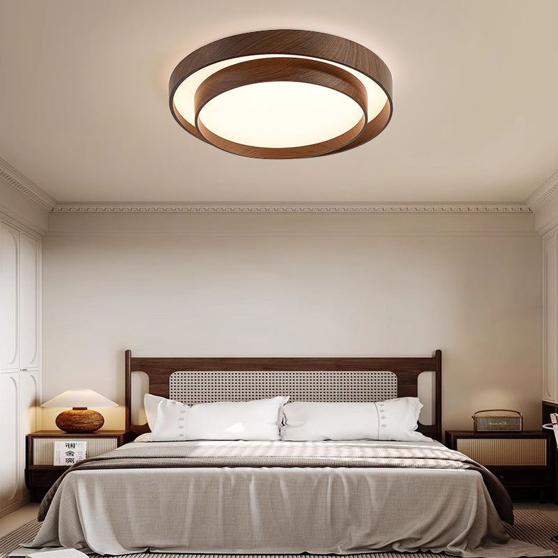 Modern Minimalist Double Layer Round Iron Acrylic LED Flush Mount Ceiling Light For Living Room
