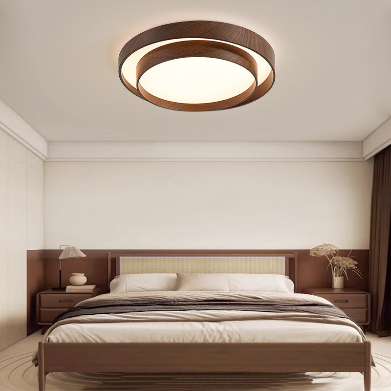 Modern Minimalist Double Layer Round Iron Acrylic LED Flush Mount Ceiling Light For Living Room