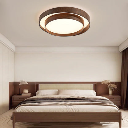 Modern Minimalist Double Layer Round Iron Acrylic LED Flush Mount Ceiling Light For Living Room