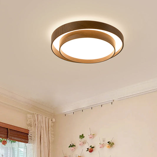 Modern Minimalist Double Layer Round Iron Acrylic LED Flush Mount Ceiling Light For Living Room