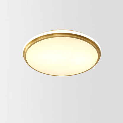 Modern Minimalist Round Brass Acrylic LED Flush Mount Ceiling Light For Living Room
