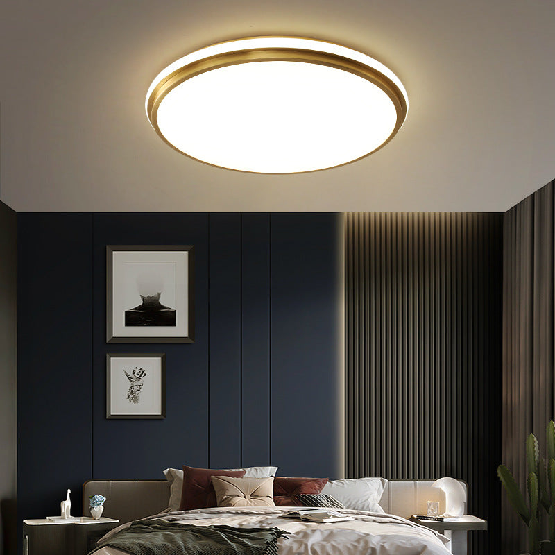 Modern Minimalist Round Brass Acrylic LED Flush Mount Ceiling Light For Living Room