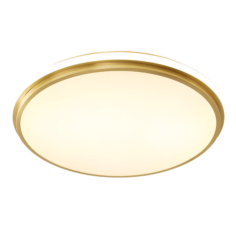 Modern Minimalist Round Brass Acrylic LED Flush Mount Ceiling Light For Living Room