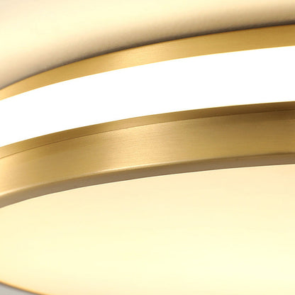 Modern Minimalist Round Brass Acrylic LED Flush Mount Ceiling Light For Living Room
