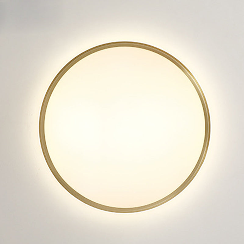 Modern Minimalist Round Brass Acrylic LED Flush Mount Ceiling Light For Living Room