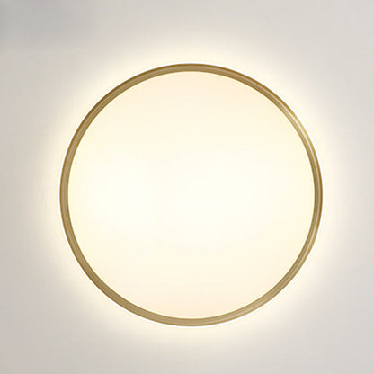 Modern Minimalist Round Brass Acrylic LED Flush Mount Ceiling Light For Living Room