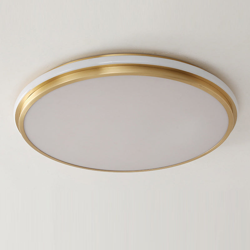 Modern Minimalist Round Brass Acrylic LED Flush Mount Ceiling Light For Living Room