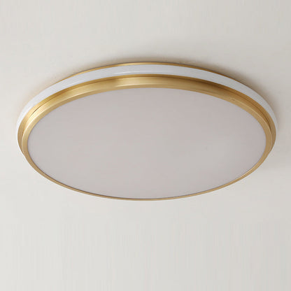 Modern Minimalist Round Brass Acrylic LED Flush Mount Ceiling Light For Living Room