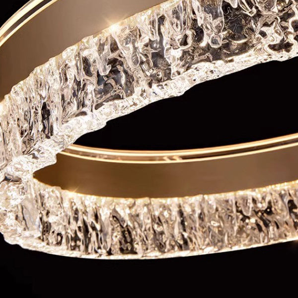 Modern Luxury Circle Acrylic Aluminum LED Chandelier For Living Room