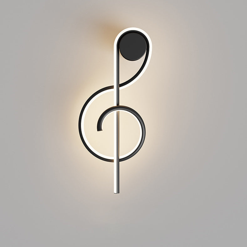 Contemporary Creative Musical Note Acrylic Iron Aluminum LED Wall Sconce Lamp For Living Room