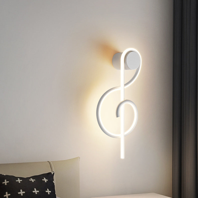 Contemporary Creative Musical Note Acrylic Iron Aluminum LED Wall Sconce Lamp For Living Room