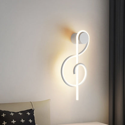 Contemporary Creative Musical Note Acrylic Iron Aluminum LED Wall Sconce Lamp For Living Room