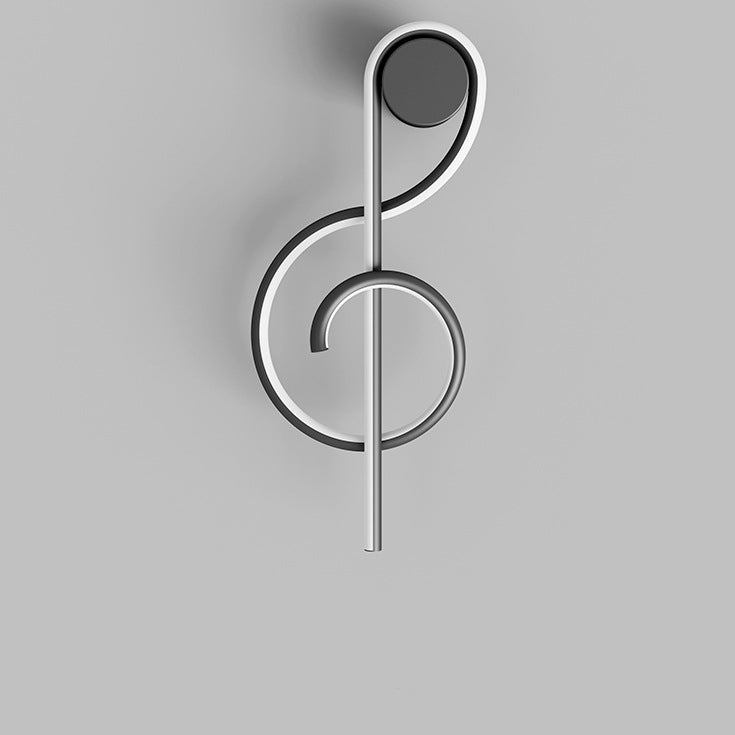 Contemporary Creative Musical Note Acrylic Iron Aluminum LED Wall Sconce Lamp For Living Room