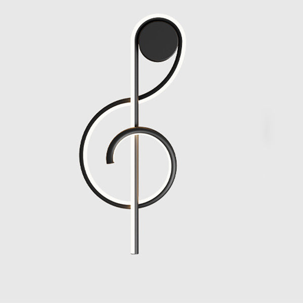 Contemporary Creative Musical Note Acrylic Iron Aluminum LED Wall Sconce Lamp For Living Room