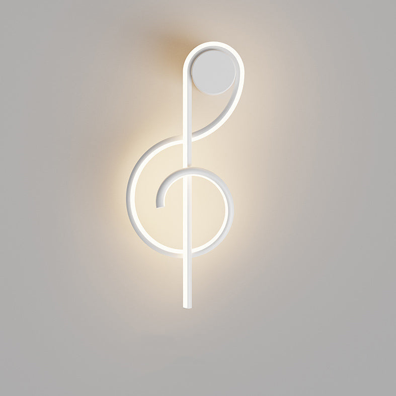 Contemporary Creative Musical Note Acrylic Iron Aluminum LED Wall Sconce Lamp For Living Room