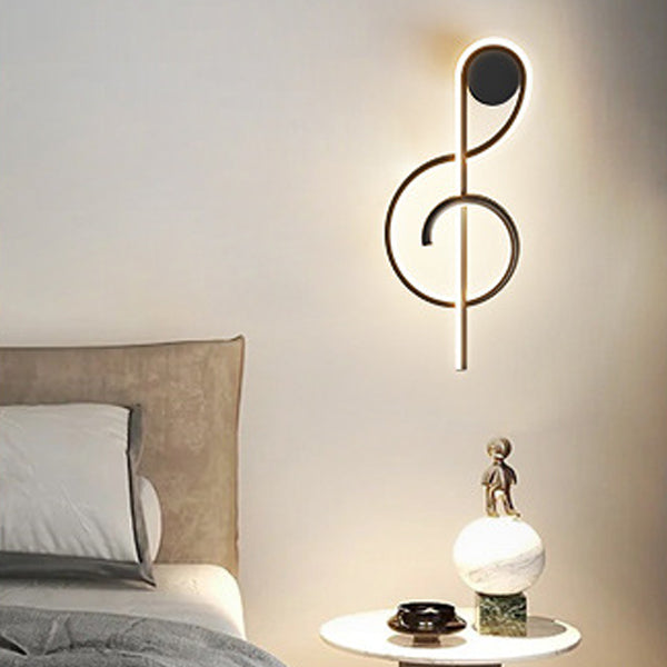 Contemporary Creative Musical Note Acrylic Iron Aluminum LED Wall Sconce Lamp For Living Room