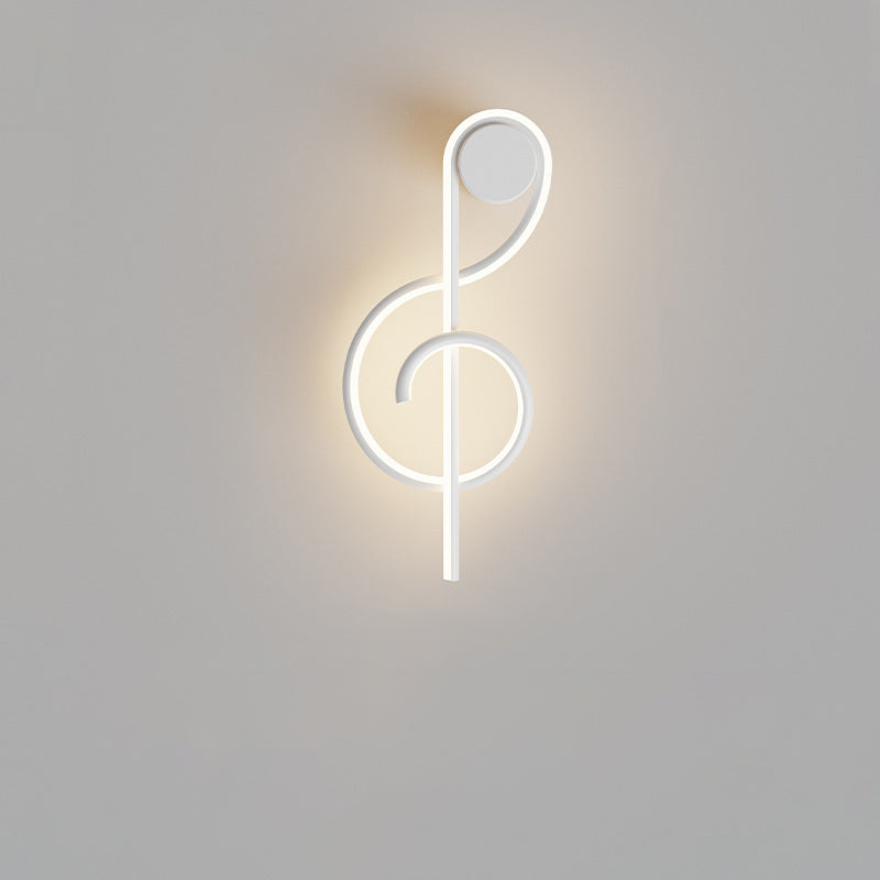 Contemporary Creative Musical Note Acrylic Iron Aluminum LED Wall Sconce Lamp For Living Room