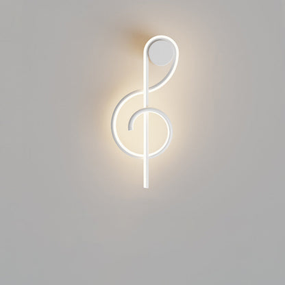 Contemporary Creative Musical Note Acrylic Iron Aluminum LED Wall Sconce Lamp For Living Room