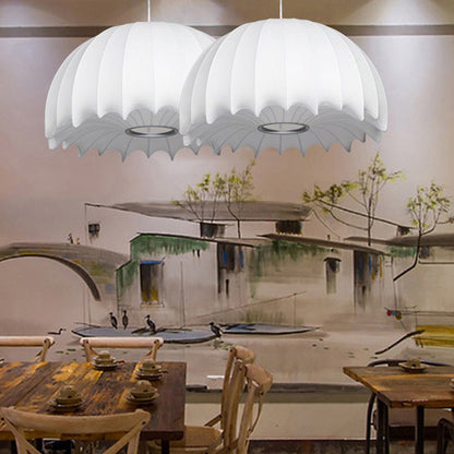 Contemporary Creative Round Jellyfish Iron Artificial Silk 1-Light Pendant Light For Living Room