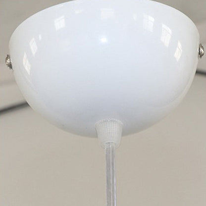 Contemporary Creative Round Jellyfish Iron Artificial Silk 1-Light Pendant Light For Living Room