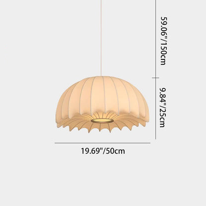 Contemporary Creative Round Jellyfish Iron Artificial Silk 1-Light Pendant Light For Living Room
