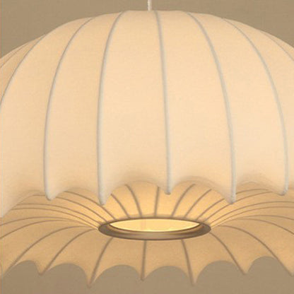 Contemporary Creative Round Jellyfish Iron Artificial Silk 1-Light Pendant Light For Living Room