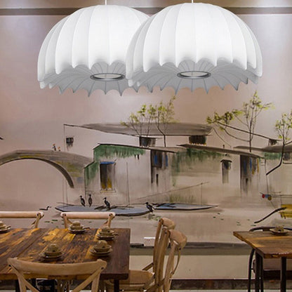 Contemporary Creative Round Jellyfish Iron Artificial Silk 1-Light Pendant Light For Living Room