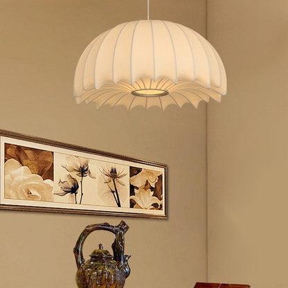 Contemporary Creative Round Jellyfish Iron Artificial Silk 1-Light Pendant Light For Living Room
