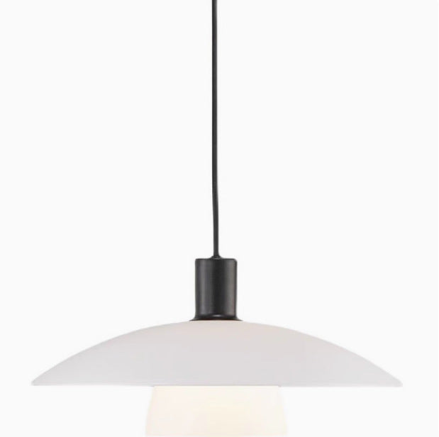 Modern Minimalist Flying Saucer Glass Shade Iron 1-Light Pendant Light For Living Room