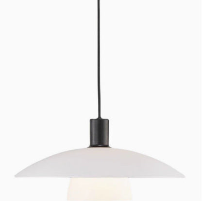 Modern Minimalist Flying Saucer Glass Shade Iron 1-Light Pendant Light For Living Room