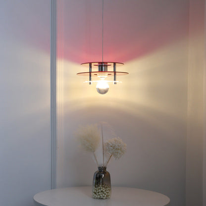 Contemporary Nordic Iron Acrylic Triple Disc Shape 1-Light Pendant Light For Bedroom