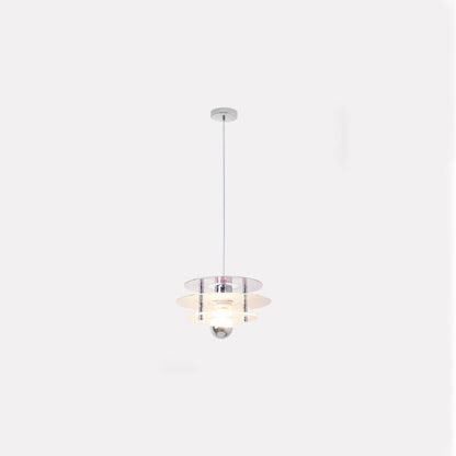 Contemporary Nordic Iron Acrylic Triple Disc Shape 1-Light Pendant Light For Bedroom