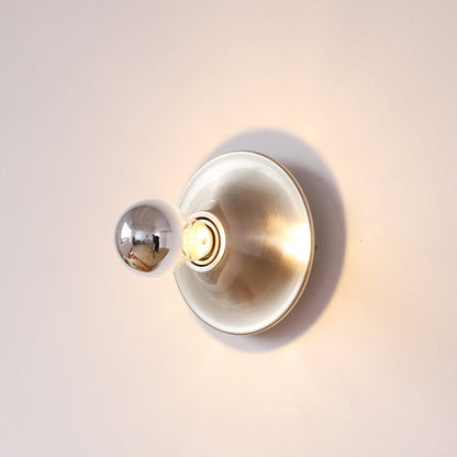 Modern Mid-Century UFO Shape Iron 1-Light Wall Sconce Lamp For Bedroom