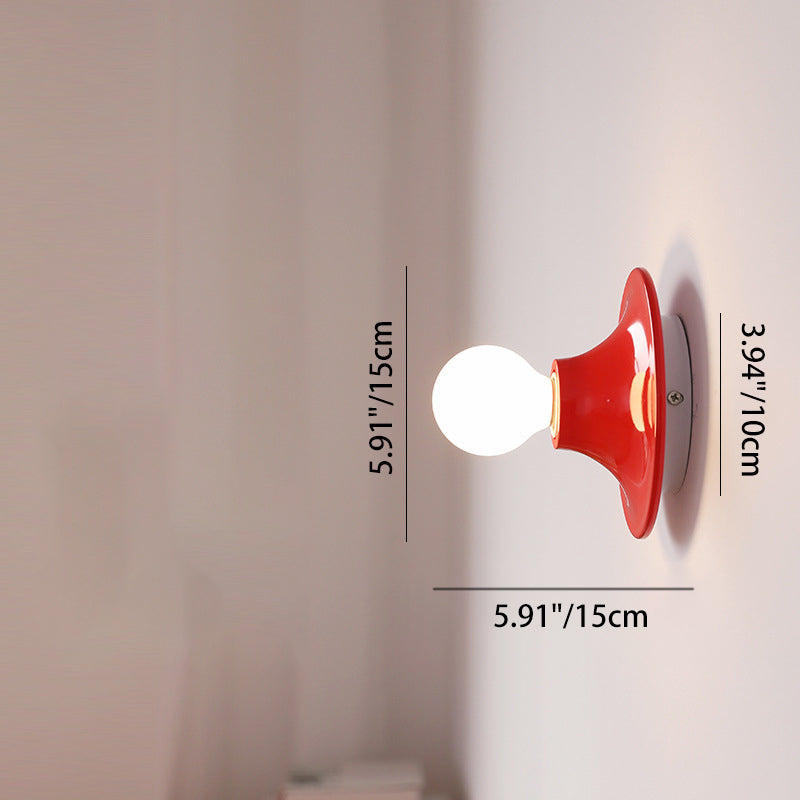 Modern Mid-Century UFO Shape Iron 1-Light Wall Sconce Lamp For Bedroom