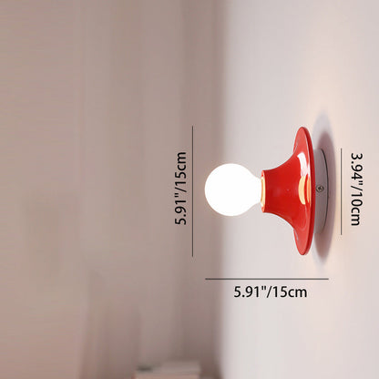 Modern Mid-Century UFO Shape Iron 1-Light Wall Sconce Lamp For Bedroom