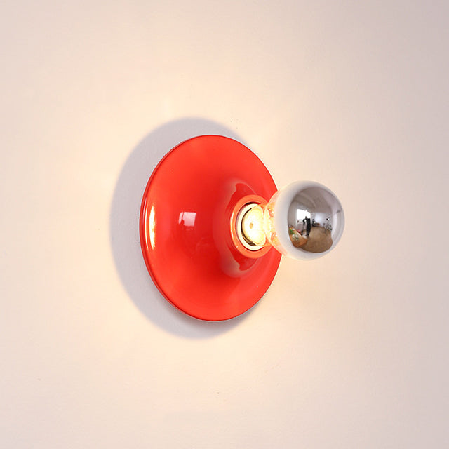 Modern Mid-Century UFO Shape Iron 1-Light Wall Sconce Lamp For Bedroom